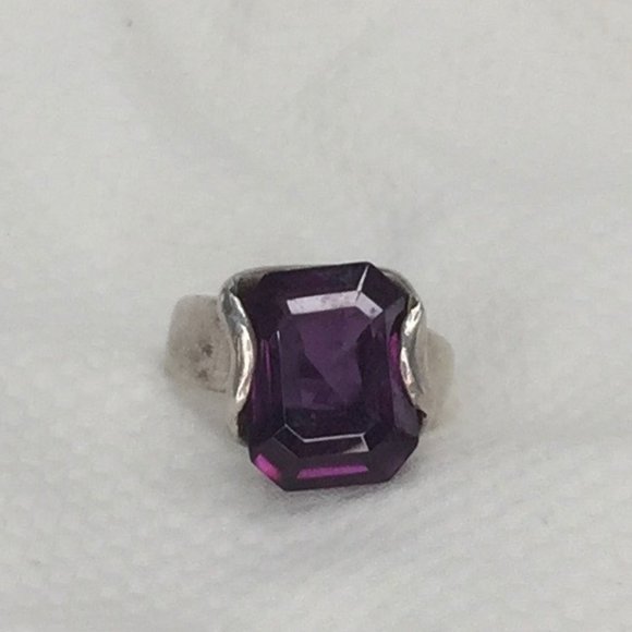 Handcrafted Silver Free-Form Color-Changing Sapphire Ring - Sz 6 - Picture 10 of 13